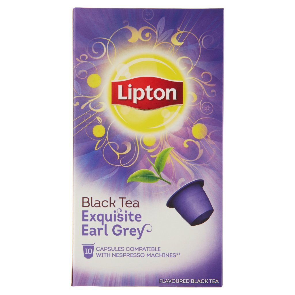 Lipton Black Tea Exquisite Earl Grey 10 Capsules Compatible With Nespresso Machines**