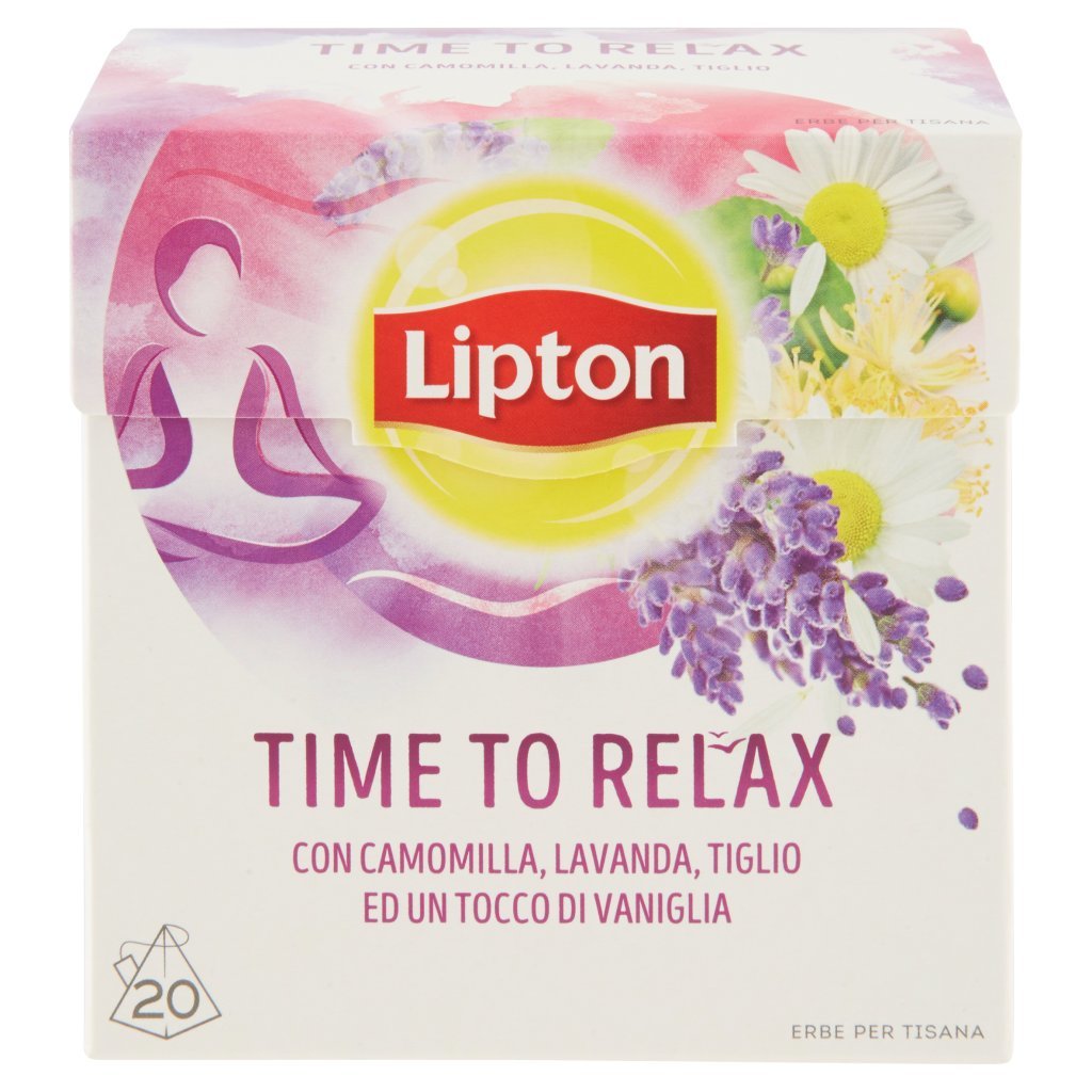 Lipton Time To Relax con Camomilla, Lavanda, Tiglio e Vaniglia 20 Filtri
