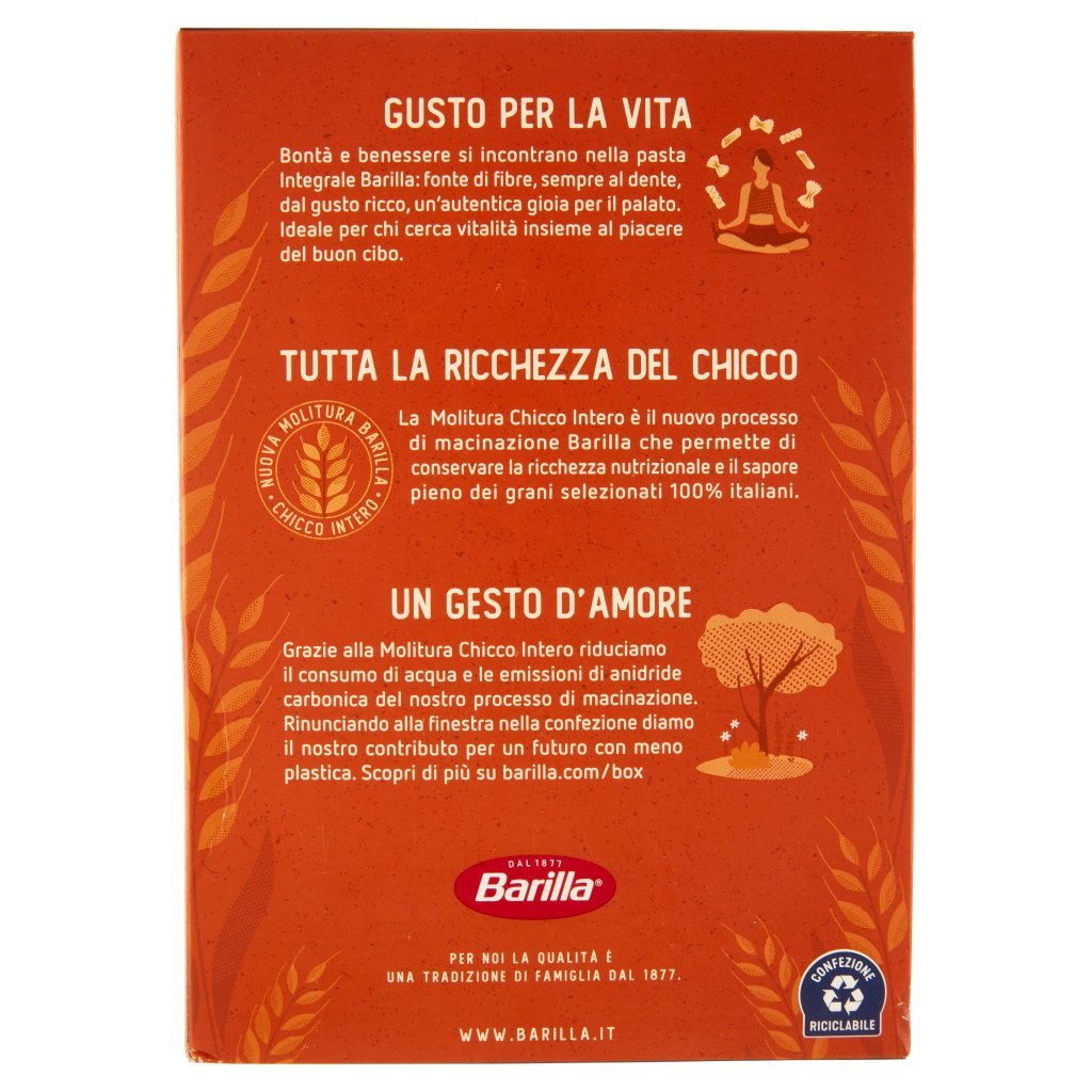 Barilla Pasta Integrale Mezze Penne Rigate 100% Grano Italiano