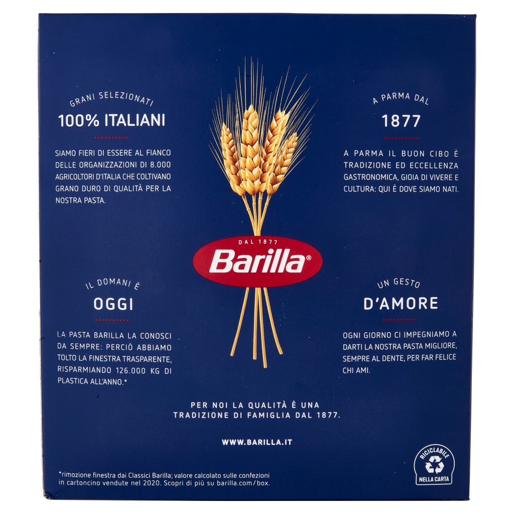 Barilla Pasta Tortiglioni N.83 100% Grano Italiano 1kg