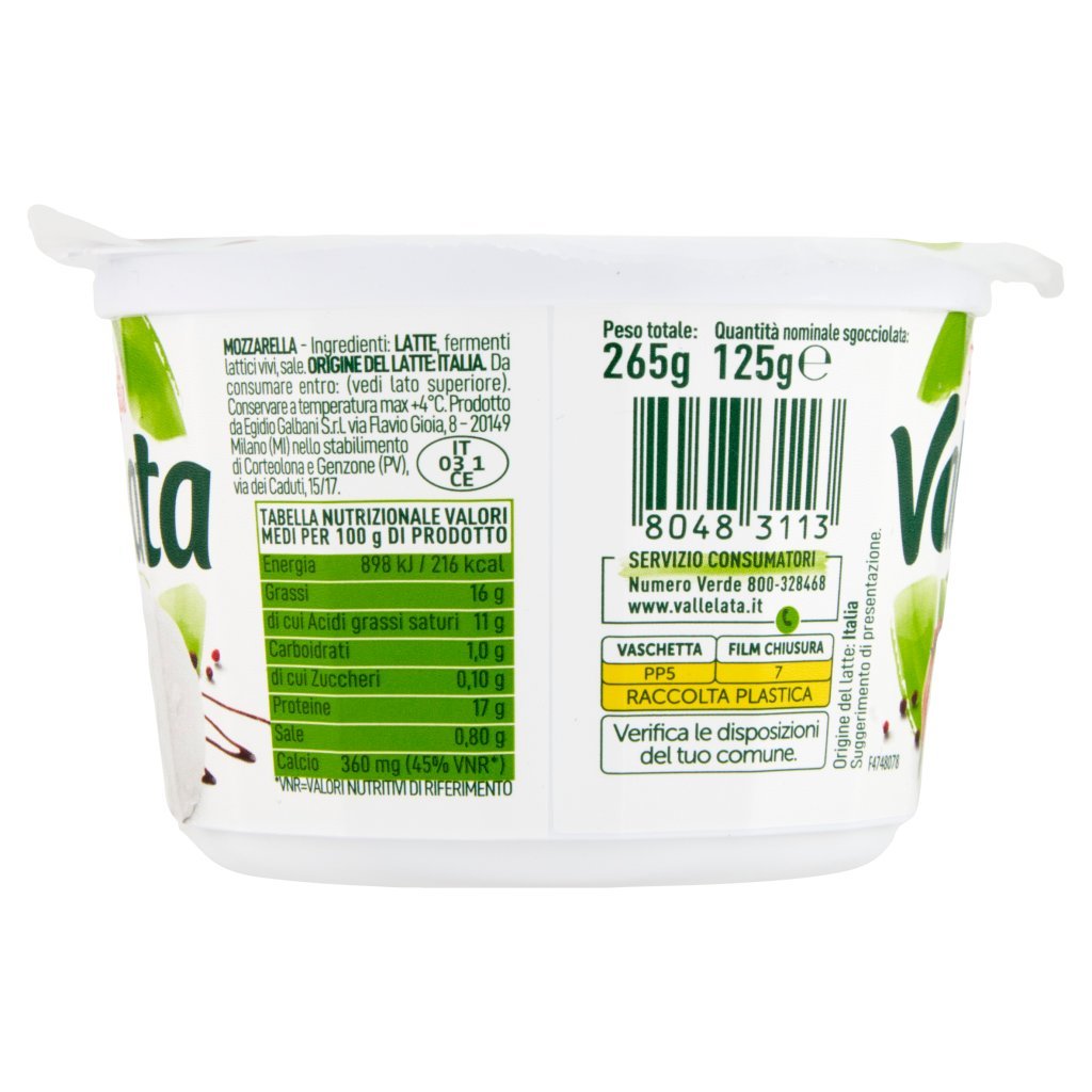 Vallelata Fior di Latte 125 g