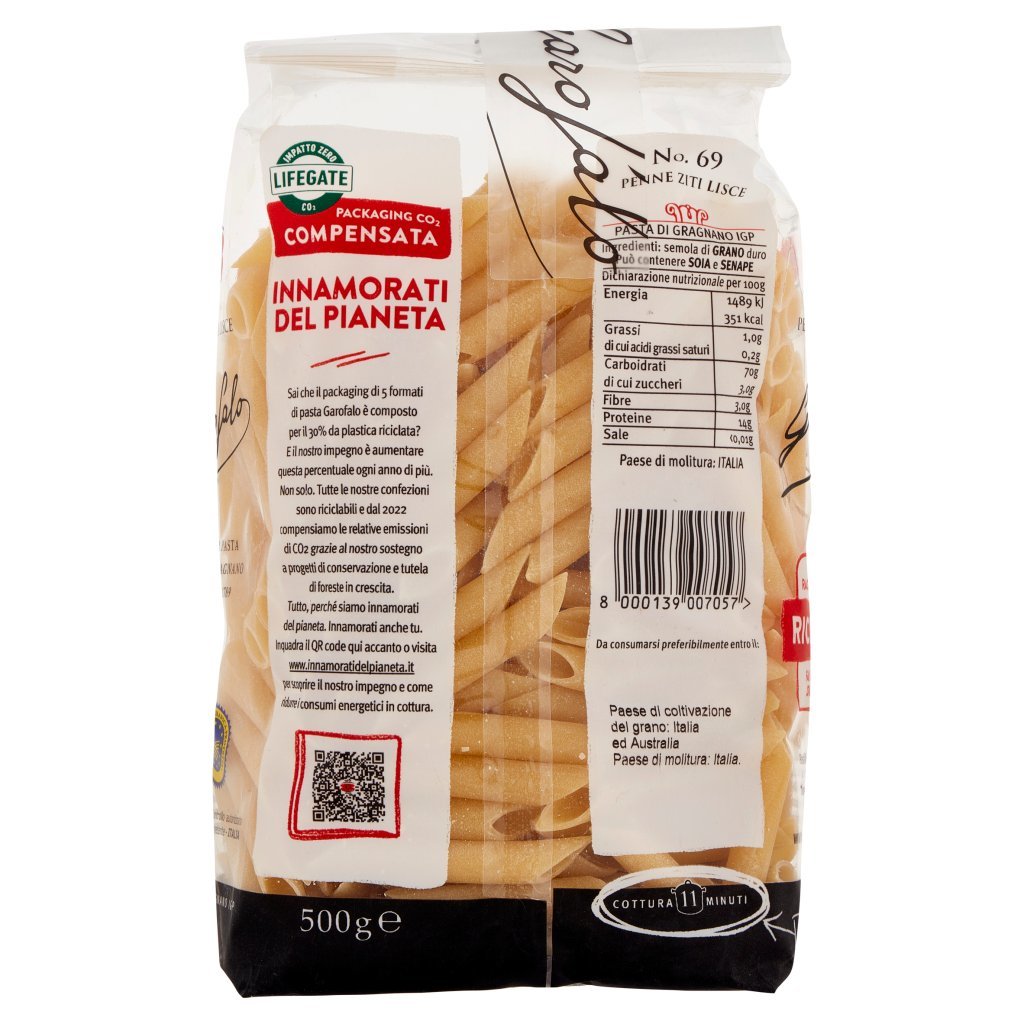 Garofalo Penne Ziti Lisce 69 Pasta di Gragnano Igp