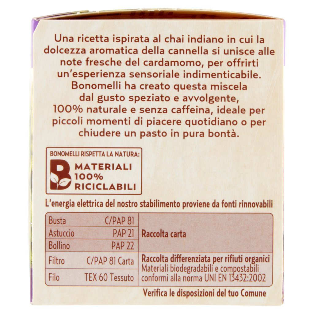 Bonomelli Infusi Gustosi 100% Naturali Cannella e Cardamomo 10 Filtri
