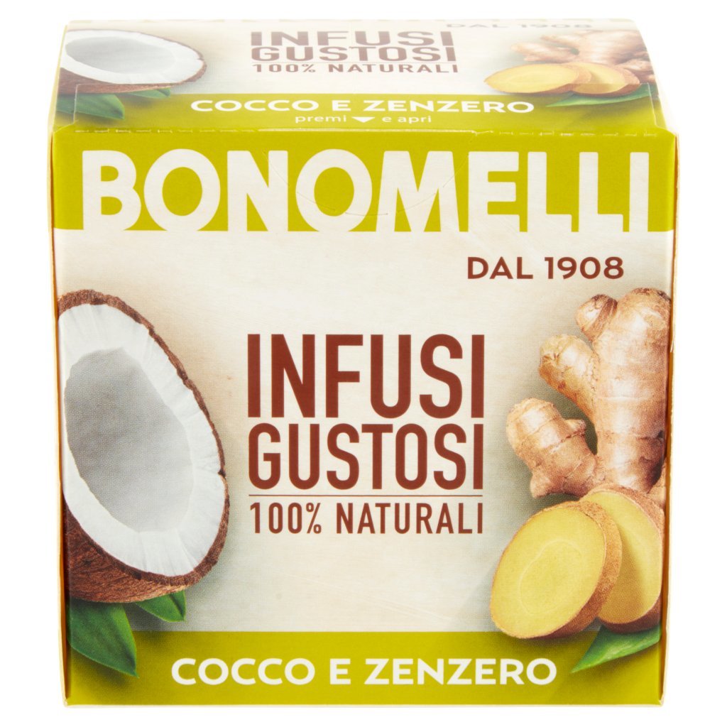 Bonomelli Infusi Gustosi 100% Naturali Cocco e Zenzero 10 Filtri
