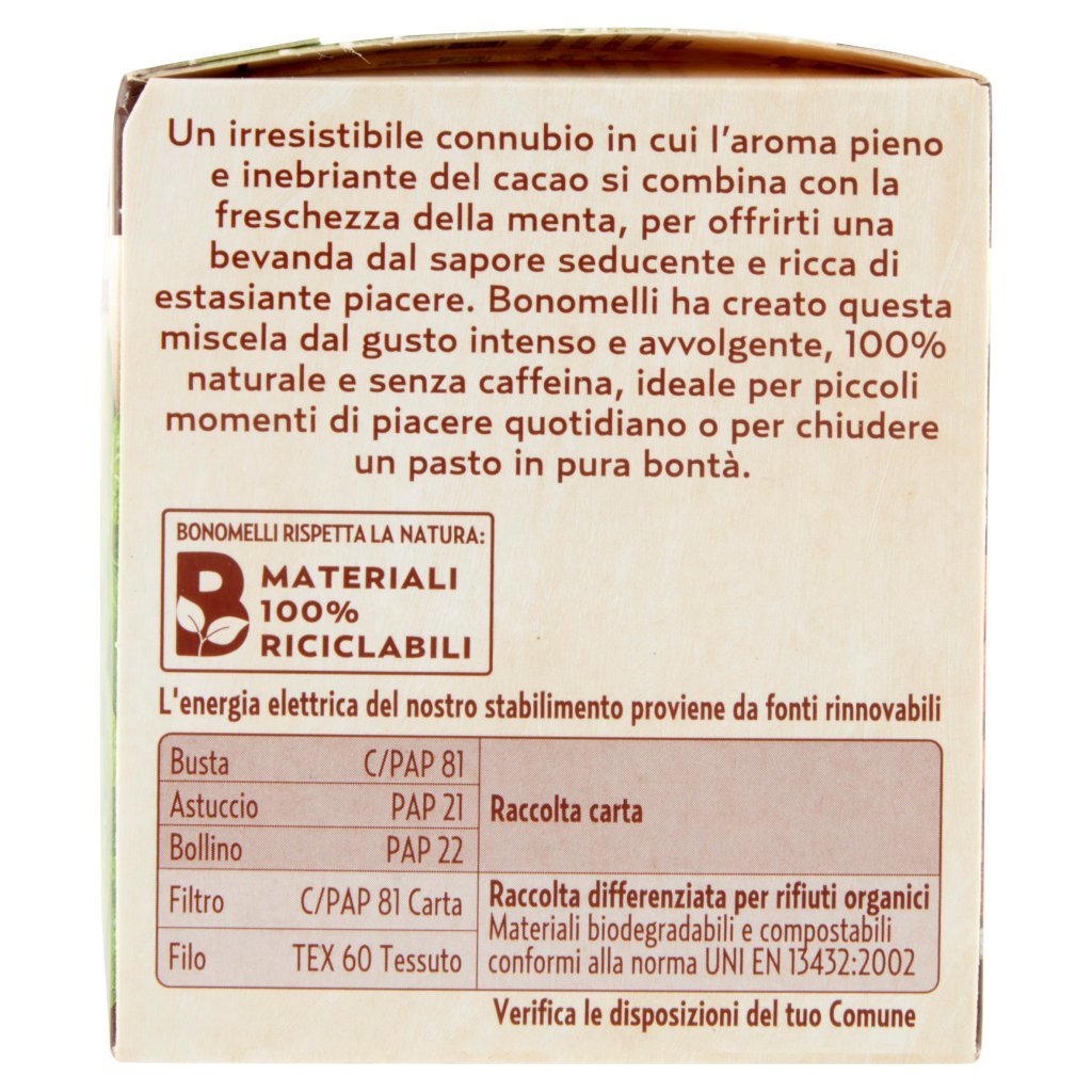 Bonomelli Infusi Gustosi 100% Naturali Cacao e Menta 10 Filtri