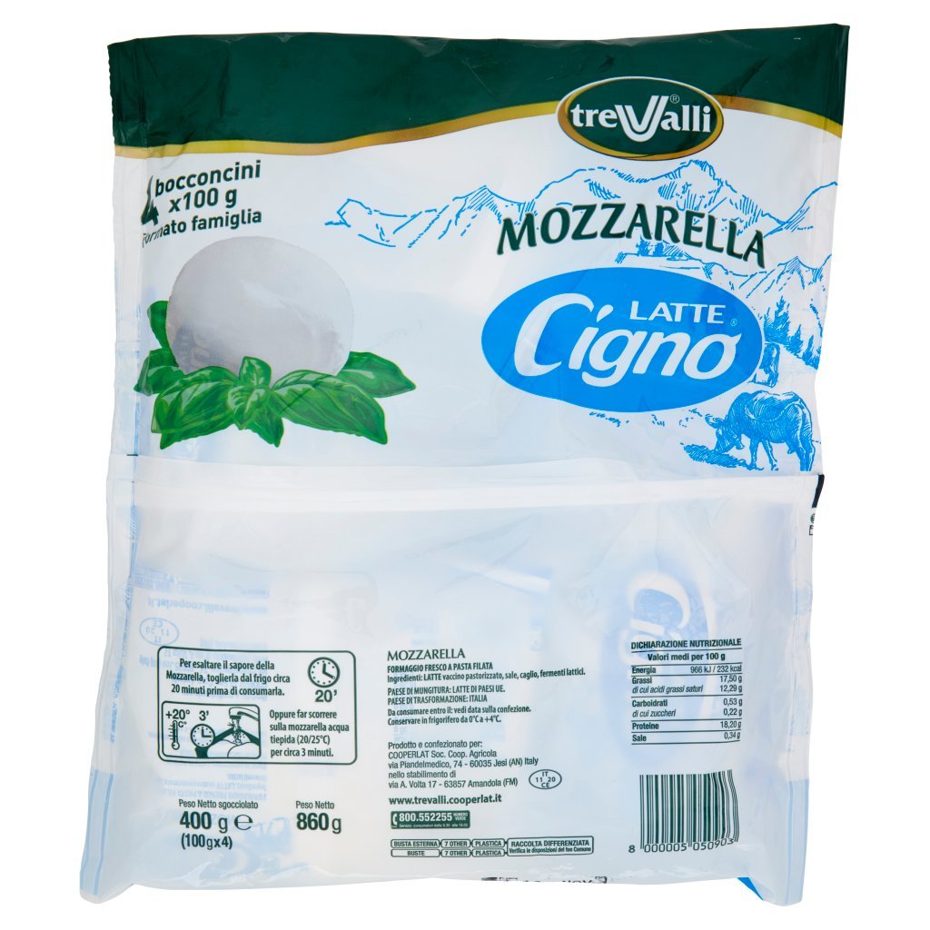 Latte Cigno Mozzarella 4 x 100 g