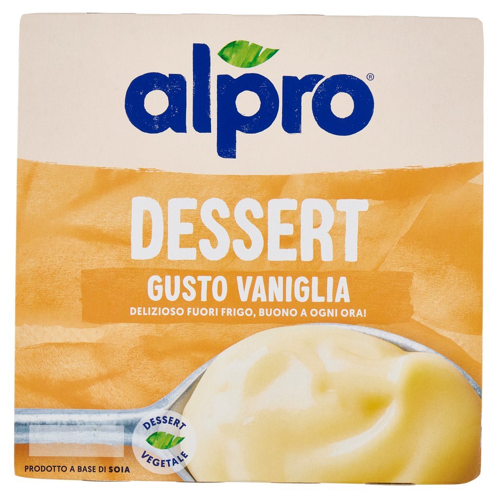 Alpro Alpro Dessert 100% Vegetale Gusto Vaniglia, senza Lattosio, Povero di Grassi, Fonte di Calcio,4x125g