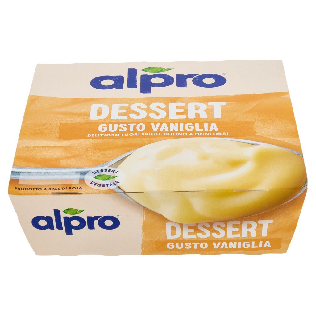 Alpro Alpro Dessert 100% Vegetale Gusto Vaniglia, senza Lattosio, Povero di Grassi, Fonte di Calcio,4x125g