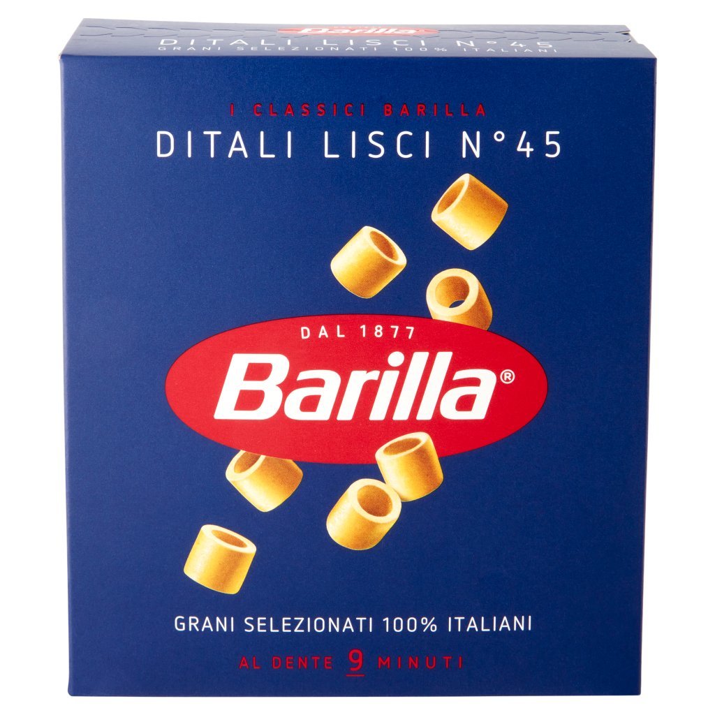 Barilla Pasta Ditali Lisci N.45 100% Grano Italiano
