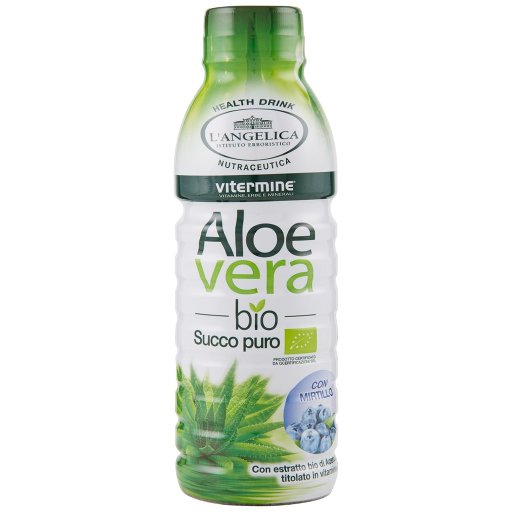 L'angelica Nutraceutica Health Drink Aloe Vera Bio Succo Puro con Mirtillo 500  Ml