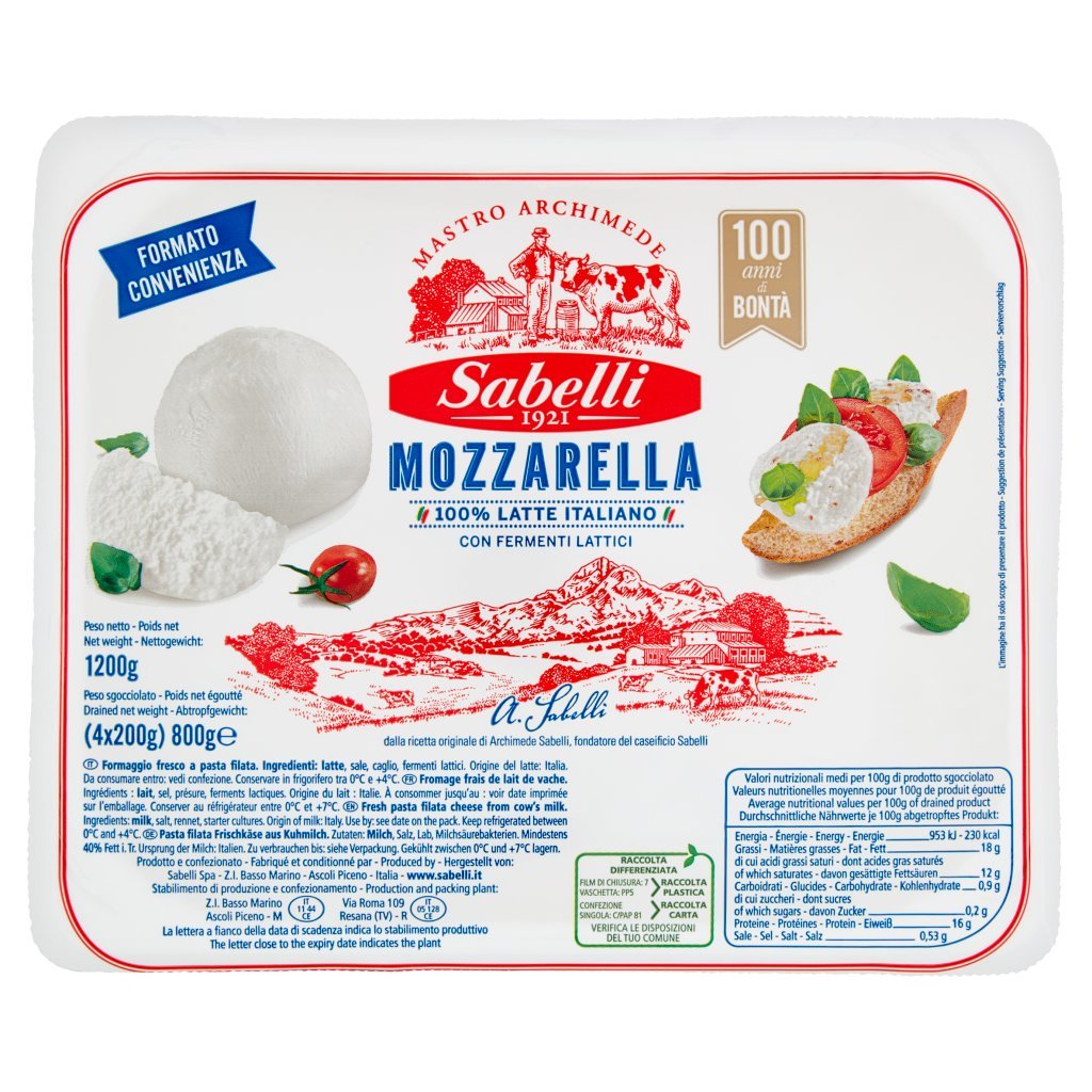 Sabelli Mozzarella 4 x 200 g