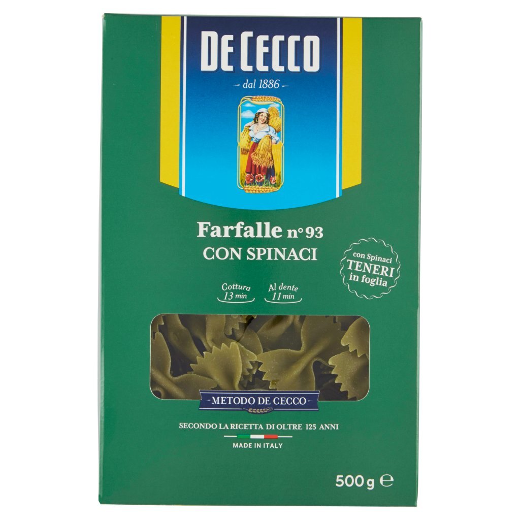 De Cecco Farfalle N° 93 con Spinaci