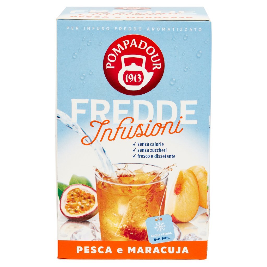 Pompadour Fredde Infusioni Pesca e Maracuja 18 x 2,5 g