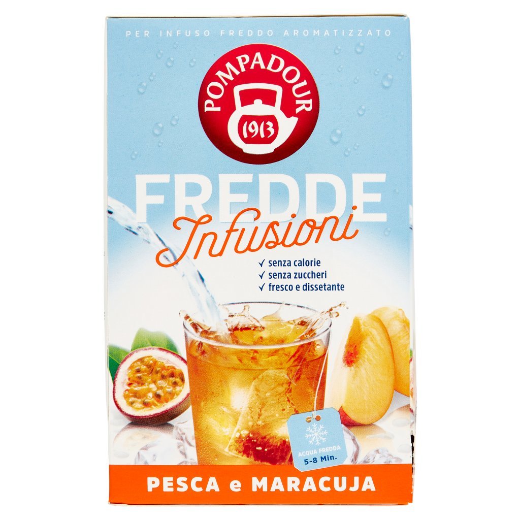 Pompadour Fredde Infusioni Pesca e Maracuja 18 x 2,5 g