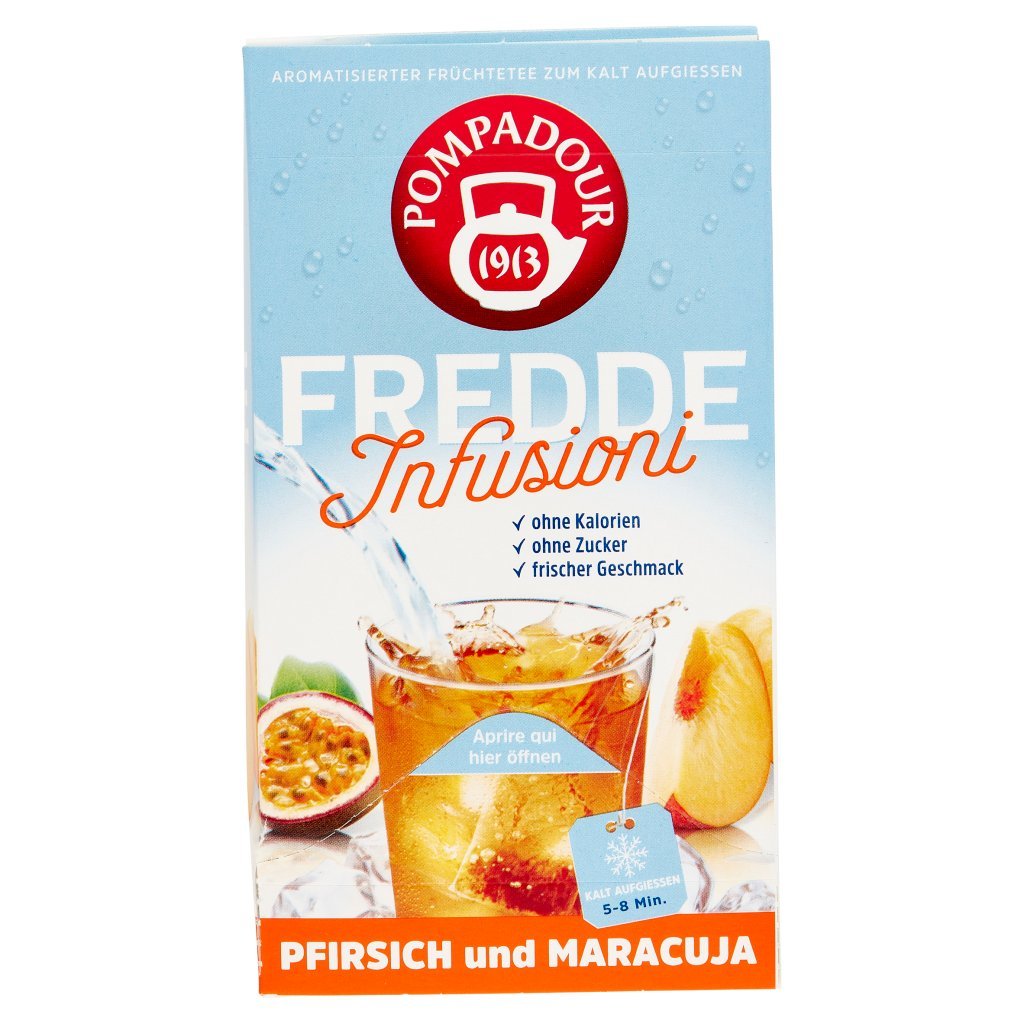 Pompadour Fredde Infusioni Pesca e Maracuja 18 x 2,5 g