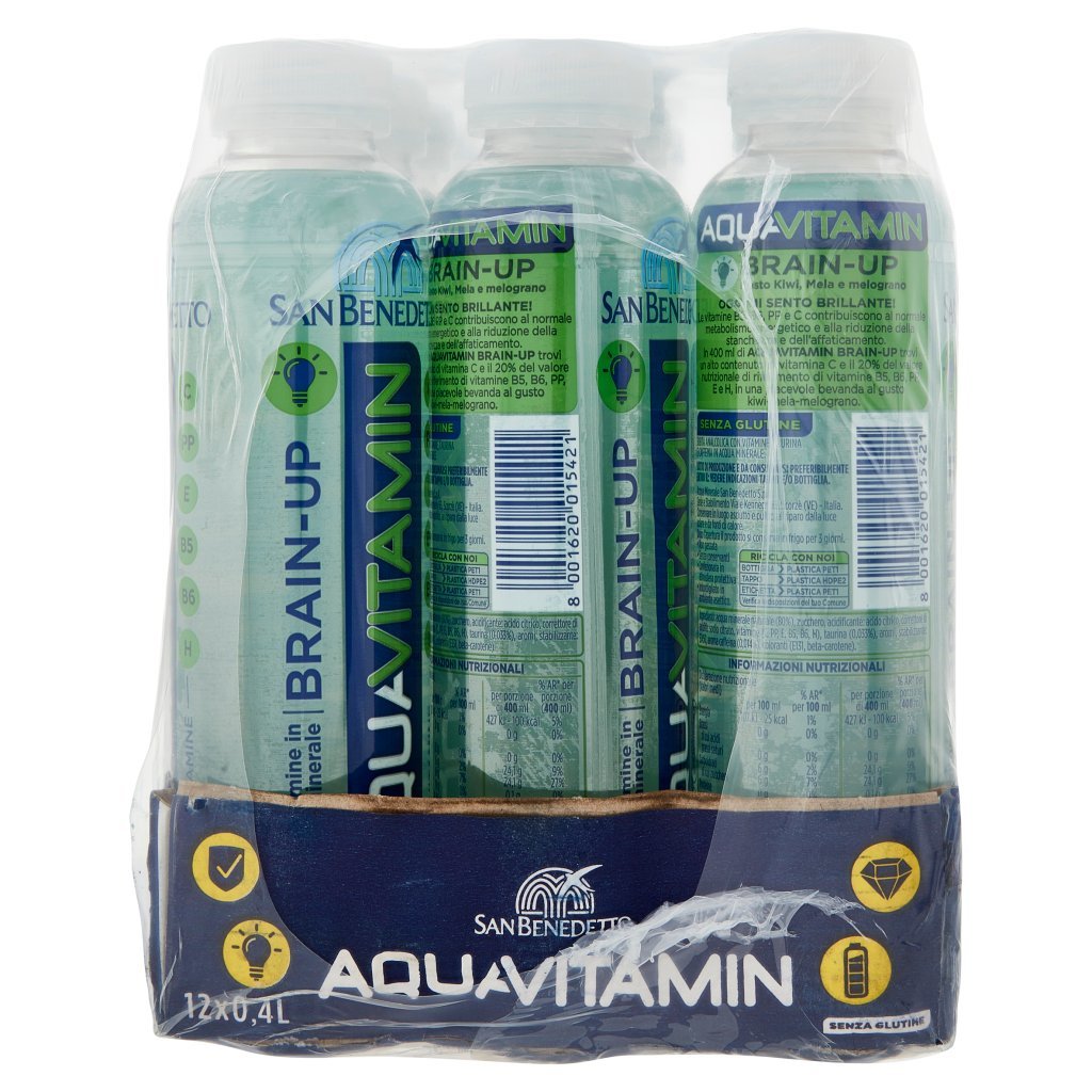 San Benedetto Aquavitamin Brain-up Gusto Kiwi Mela Melograno 12 x 0,4 l