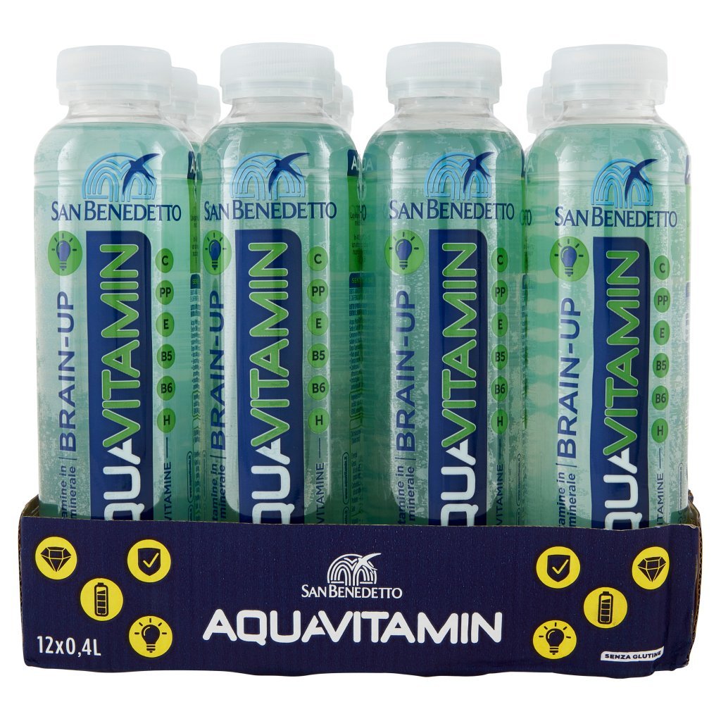 San Benedetto Aquavitamin Brain-up Gusto Kiwi Mela Melograno 12 x 0,4 l