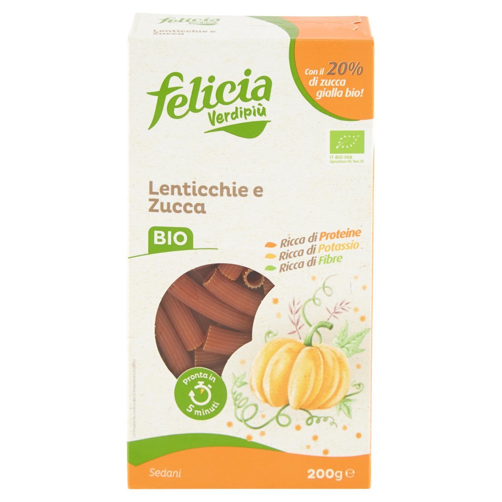 Felicia Verdipiù Sedani Lenticchie e Zucca Bio