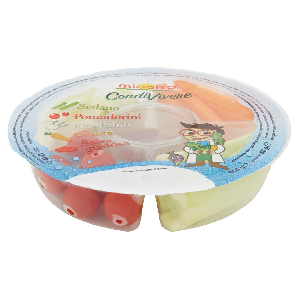 Mioorto Condivivere Sedano, Pomodorini, Finocchio, Carota, Salsa Gustosa  di Cui Condimento 50g