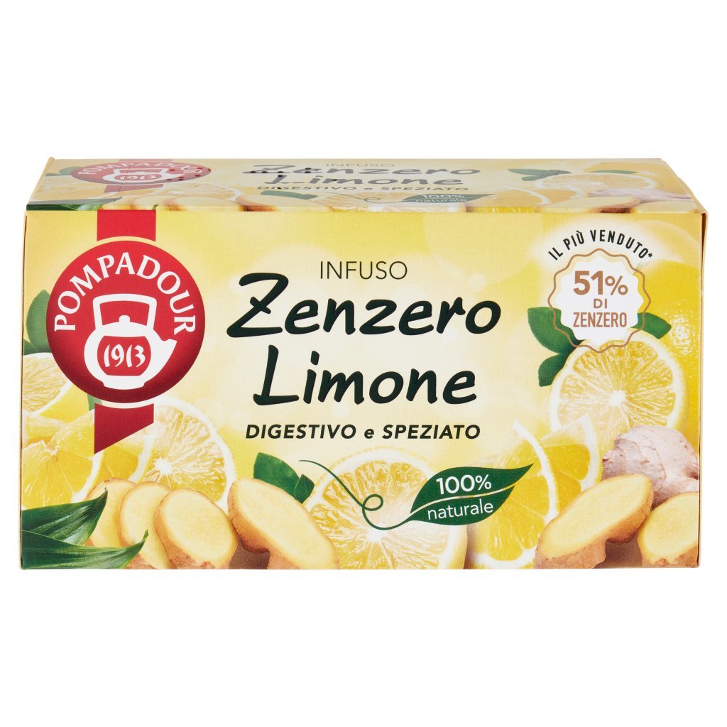 Pompadour Infuso Zenzero Limone 20 x 1,8 g