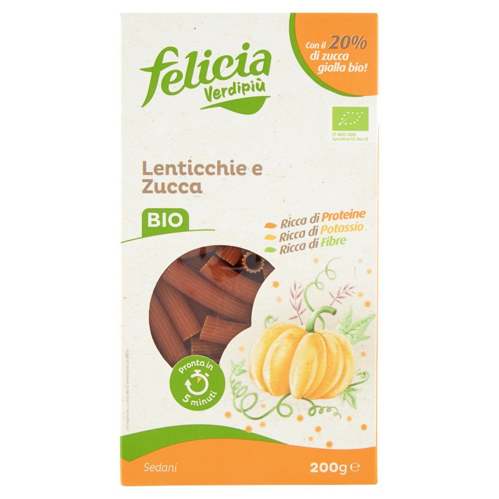 Felicia Verdipiù Sedani Lenticchie e Zucca Bio