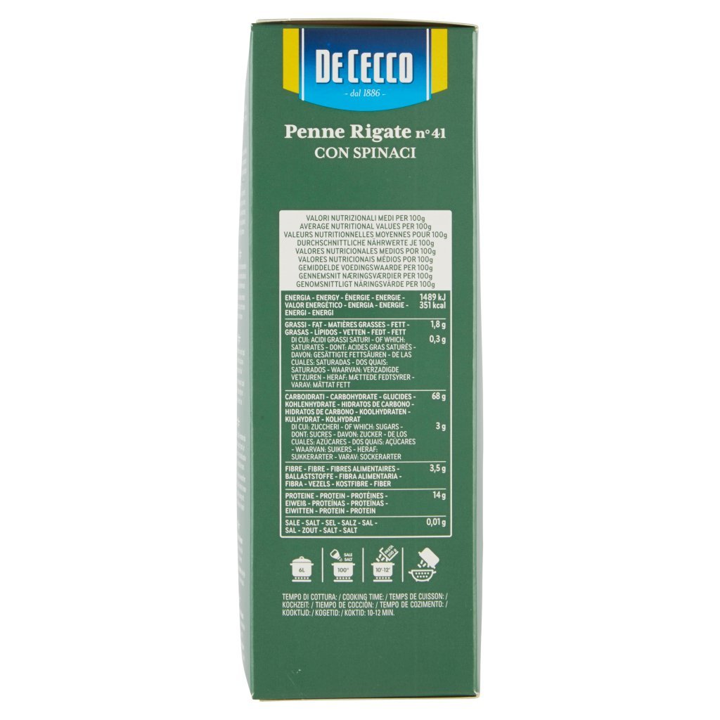 De Cecco Penne Rigate N° 41 con Spinaci