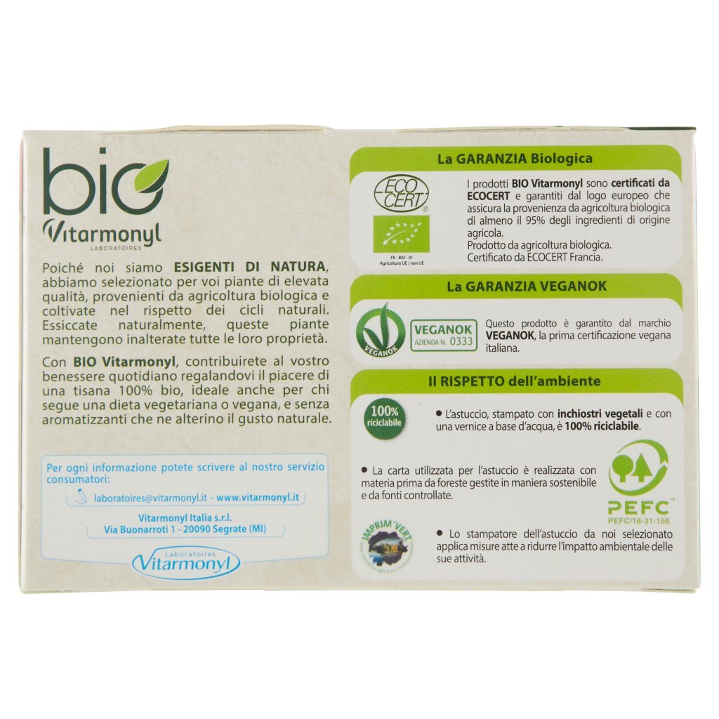 Laboratoires Vitarmonyl Bio Tisana Ventre Piatto 20 Filtri