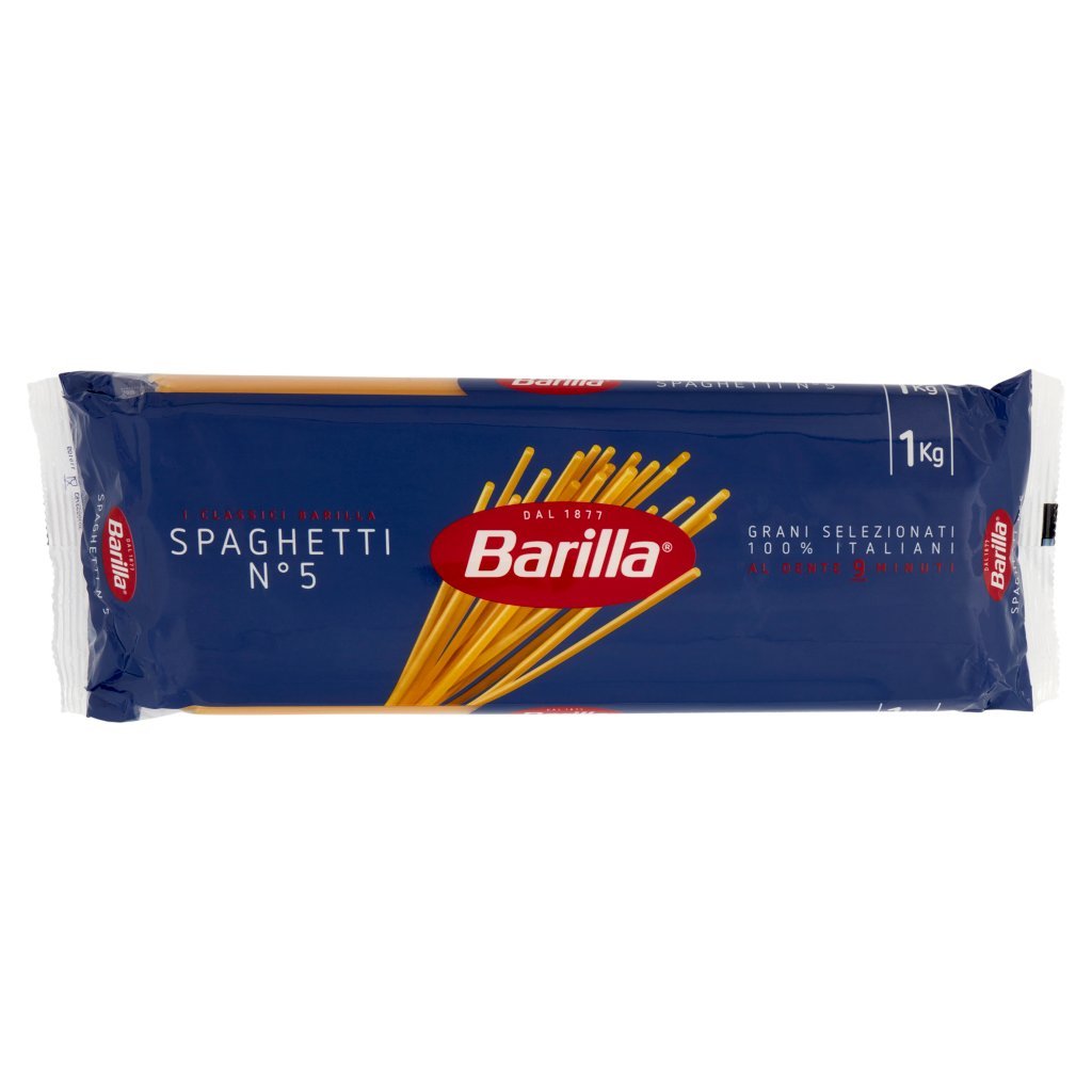 Barilla Pasta Spaghetti N.5 100% Grano Italiano Cello 1kg