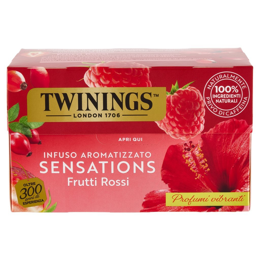 Twinings Frutti Rossi Infuso Sensations alla Fragola, Lampone, Ibisco e Rosa Canina 20 Filtri 40