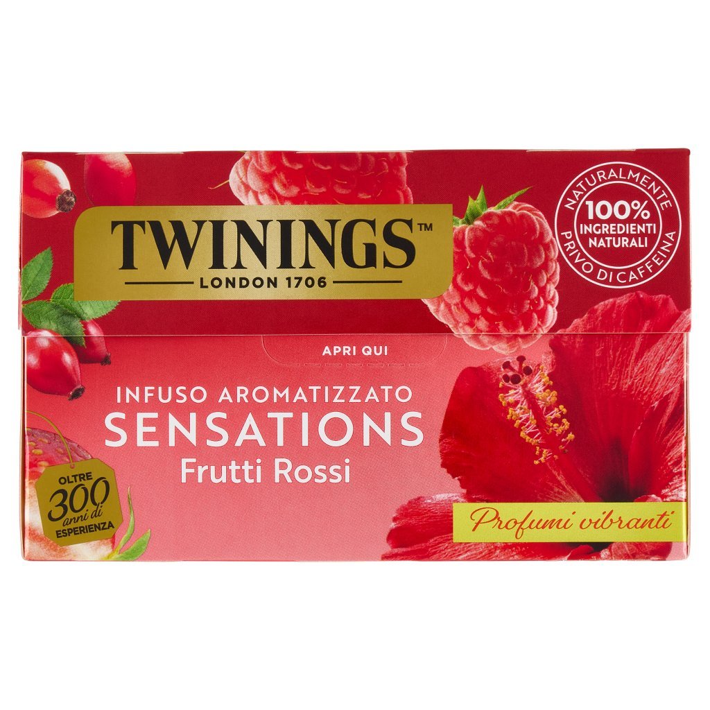 Twinings Frutti Rossi Infuso Sensations alla Fragola, Lampone, Ibisco e Rosa Canina 20 Filtri 40