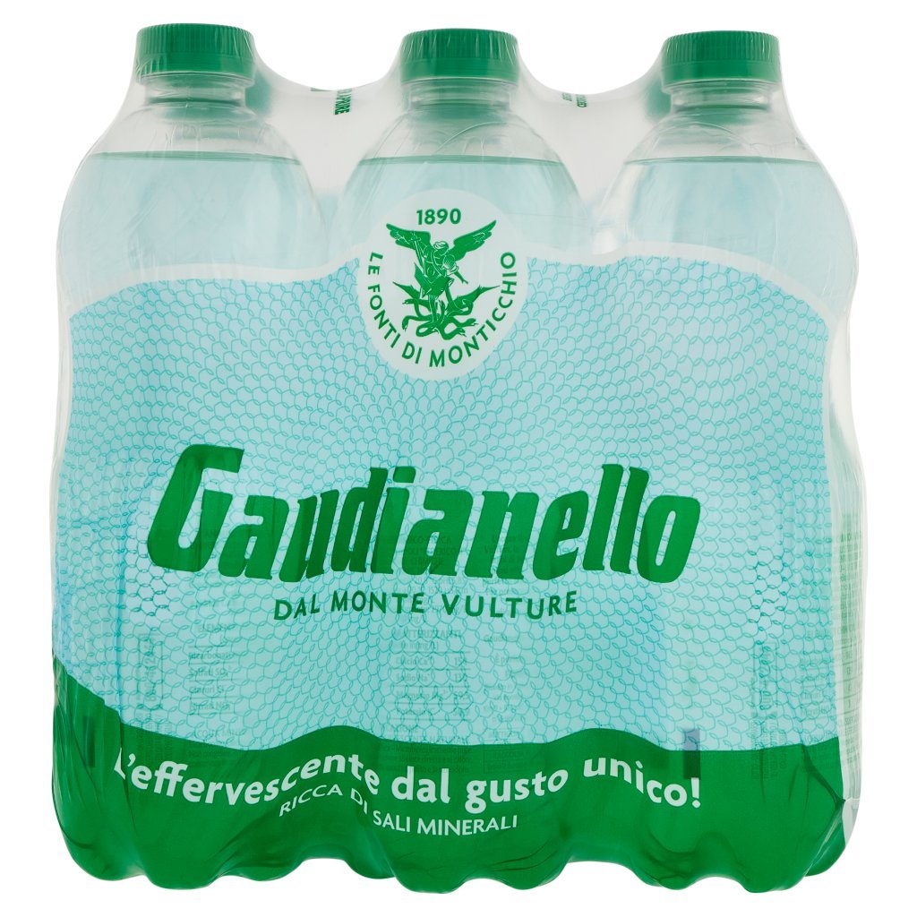 Gaudianello Acqua Minerale Effervescente Naturale dal Monte Vulture 6 x 0,5 Litri