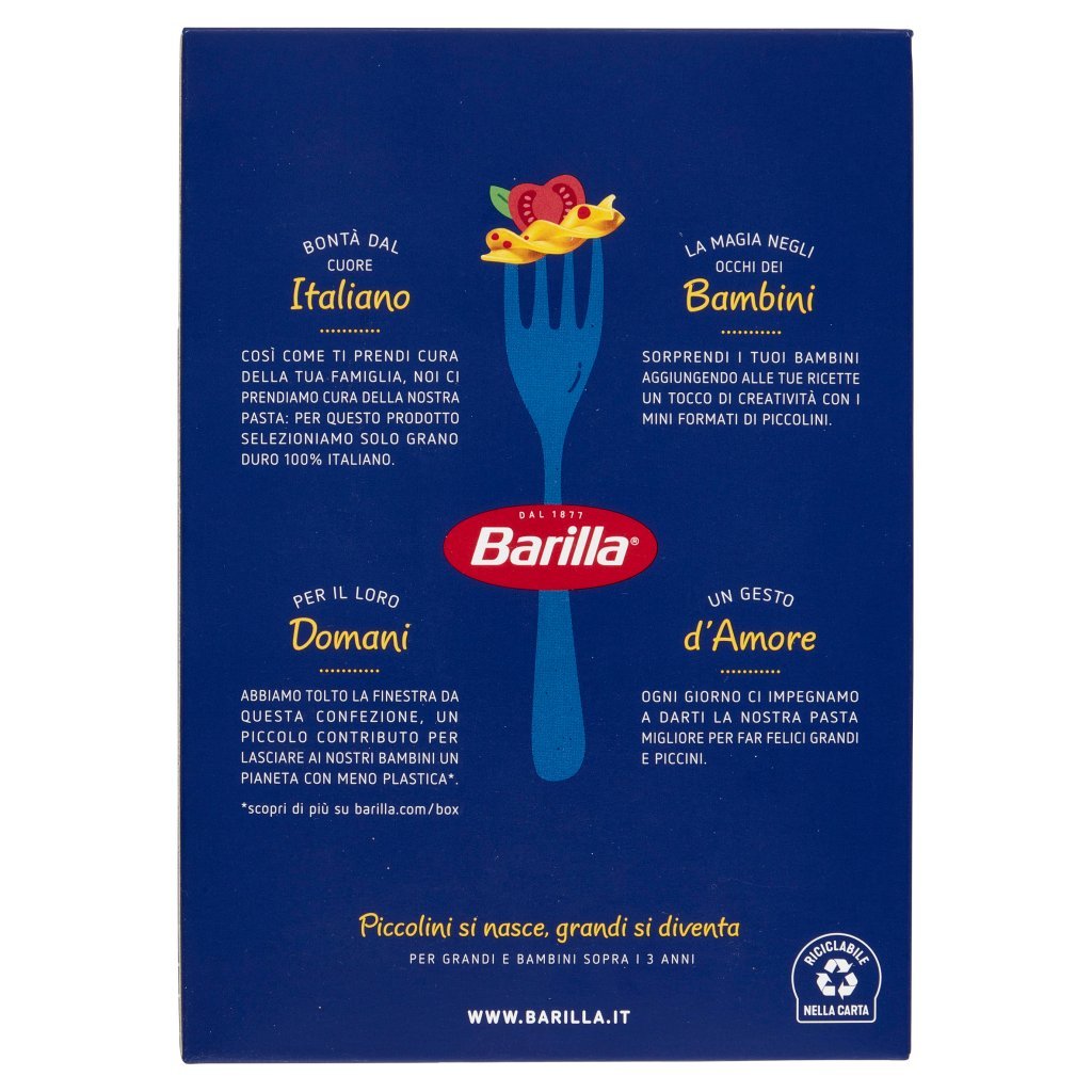 Barilla Pasta Piccolini Mini Fusilli 100% Grano Italiano