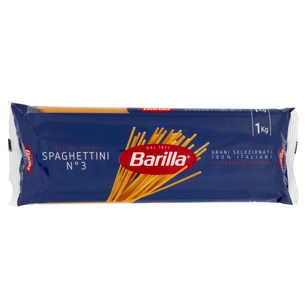 Barilla Pasta Spaghettini N.3 100%grano Italiano Cello 1 Kg