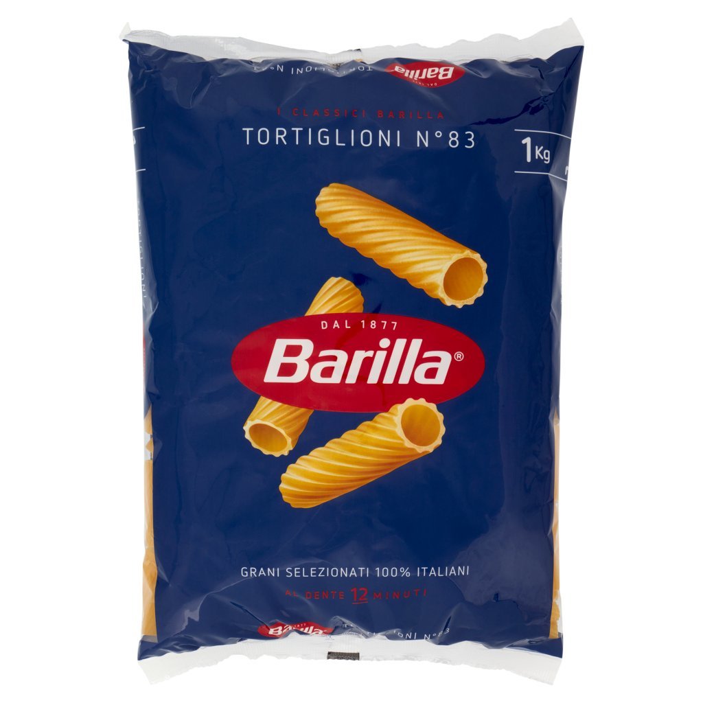 Barilla Pasta Tortiglioni N.83 100% Grano Italiano Cello 1 Kg