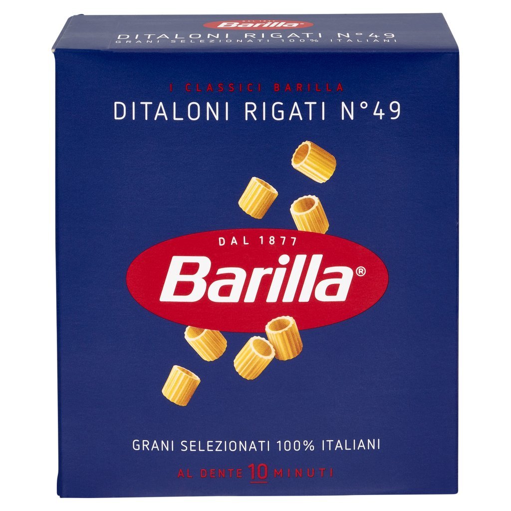 Barilla Pasta Ditaloni Rigati N.49 100% Grano Italiano