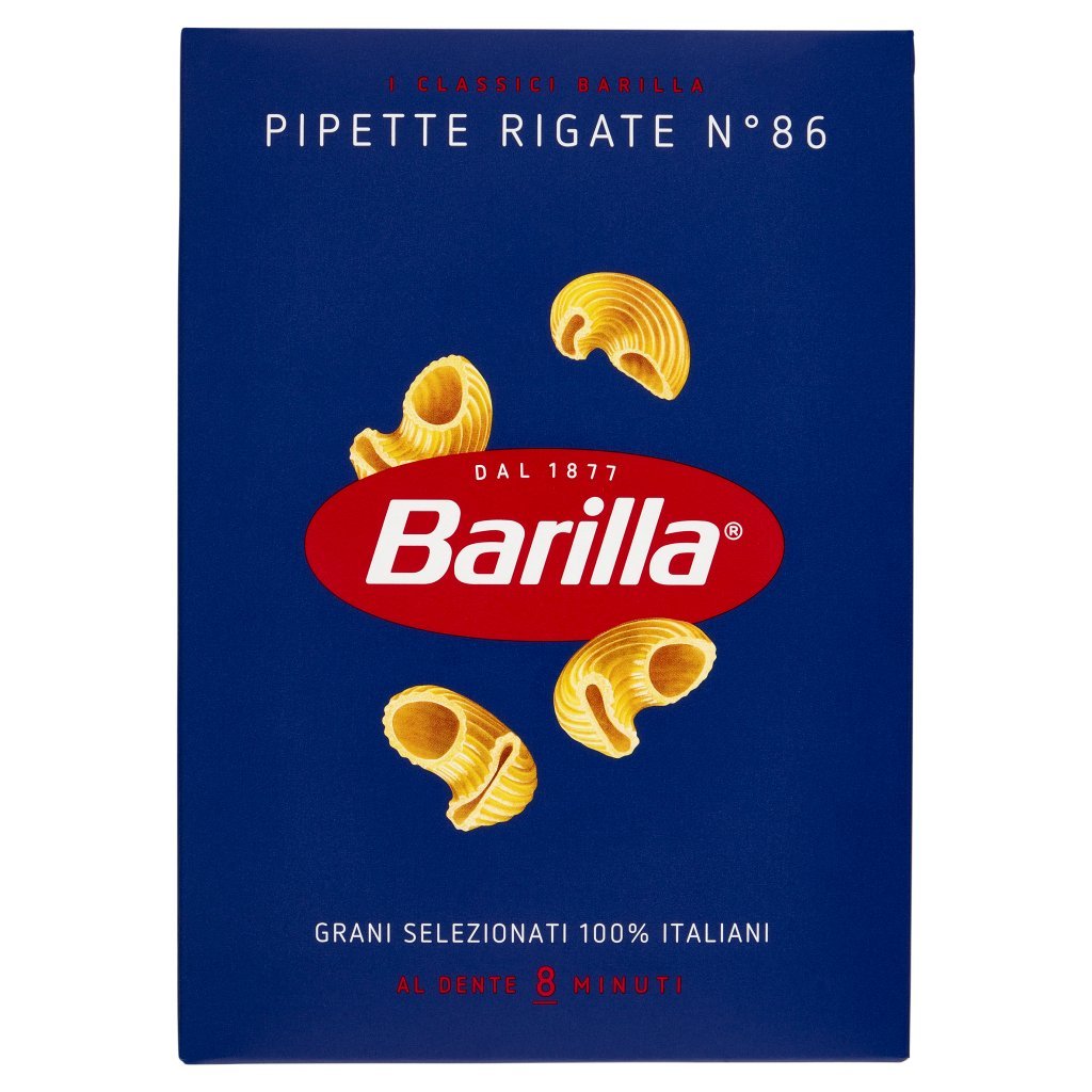 Barilla Pasta Pipette Rigate N.86 100% Grano Italiano