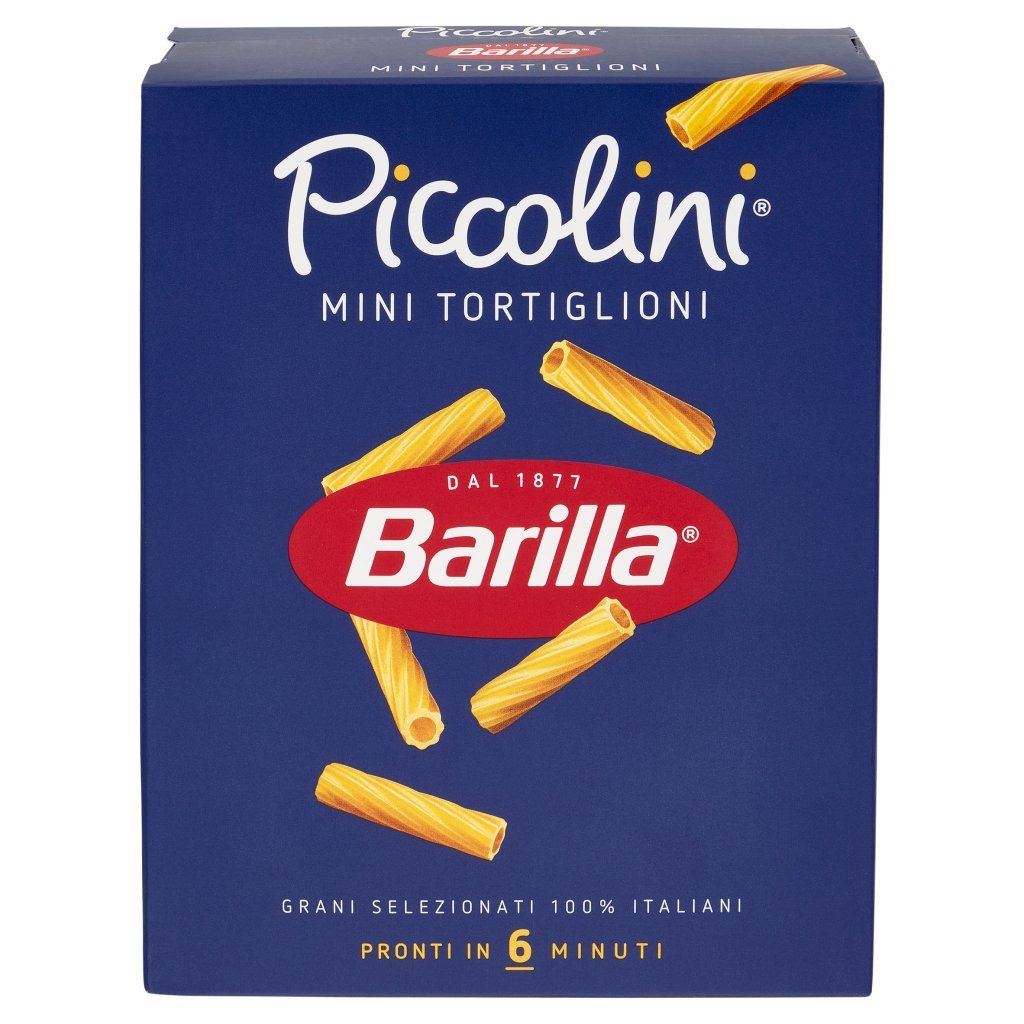 Barilla Pasta Piccolini Mini Tortiglioni 100% Grano Italiano