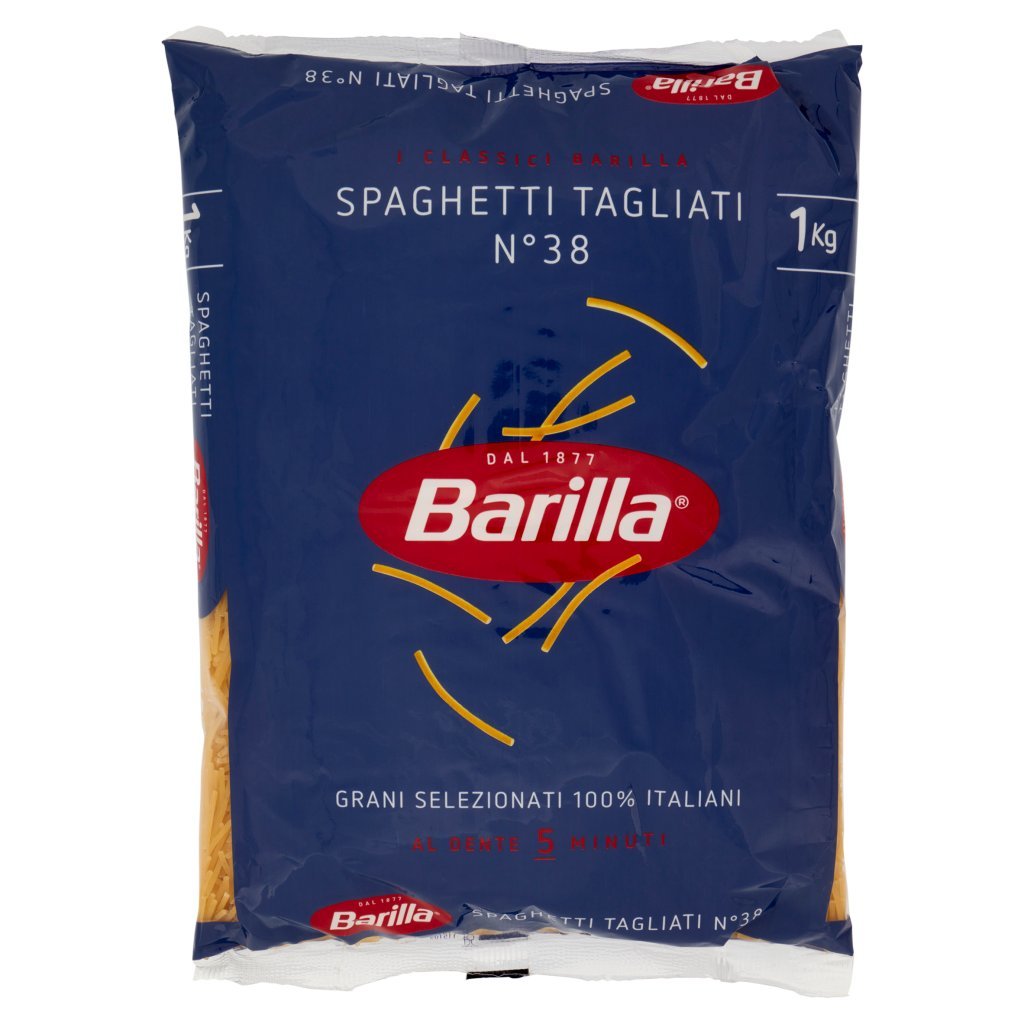Barilla Pasta Spaghetti Tagliati N.38 100% Grano Italiano Cello 1 Kg