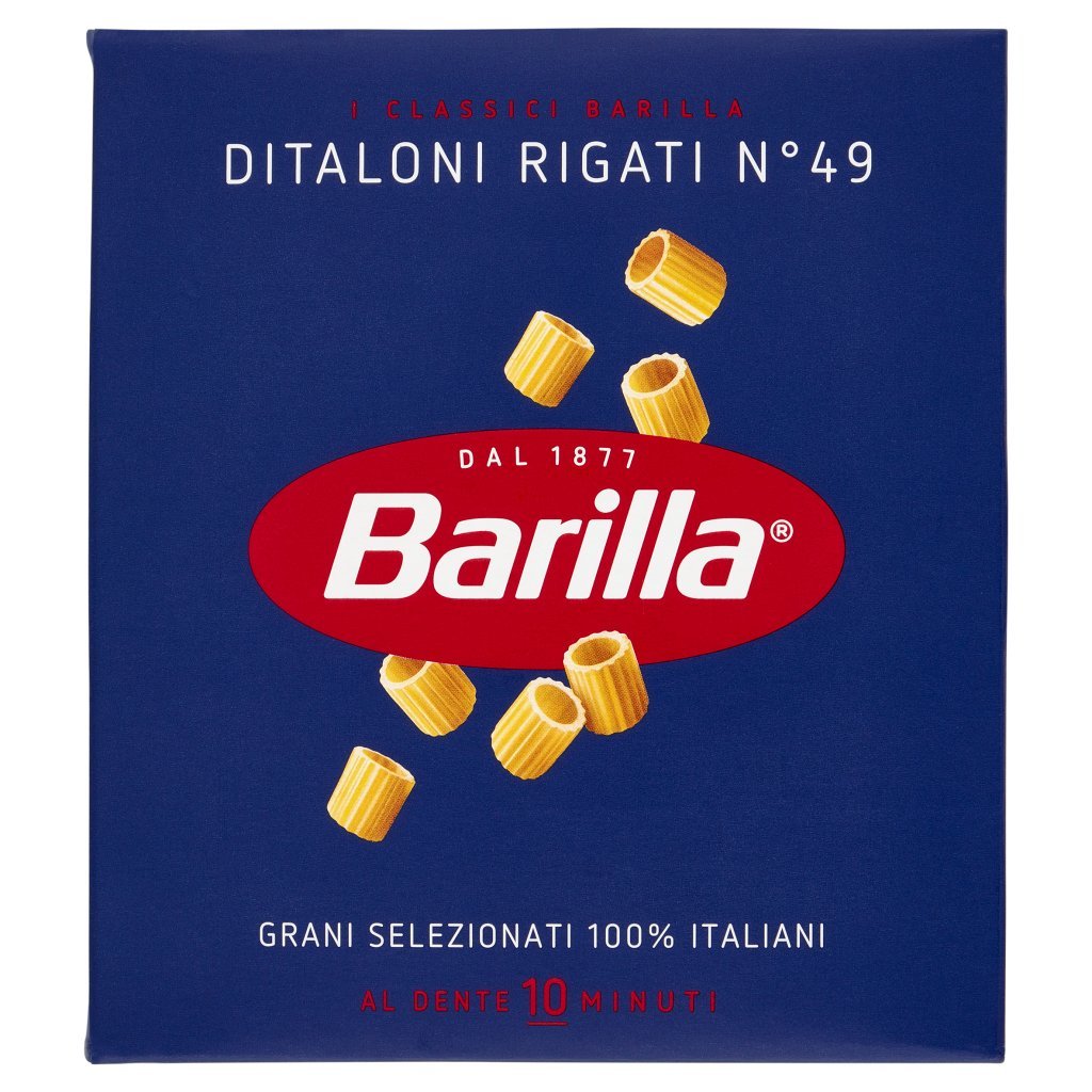 Barilla Pasta Ditaloni Rigati N.49 100% Grano Italiano