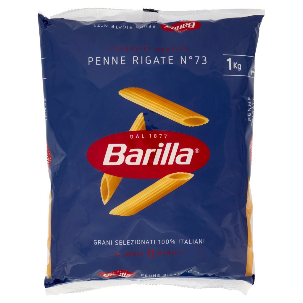 Barilla Pasta Penne Rigate N.73 100% Grano Italiano Cello 1 Kg