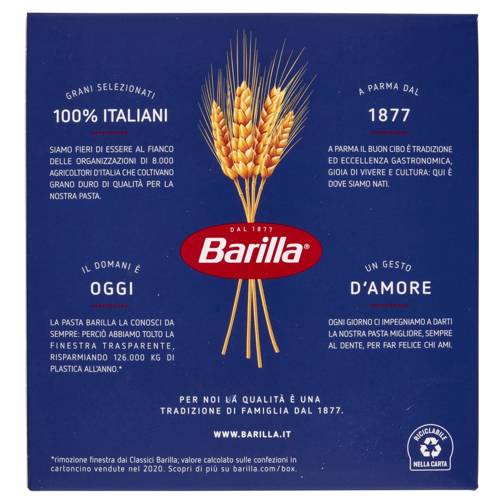 Barilla Pasta Pipette Rigate N.86 100% Grano Italiano 1kg