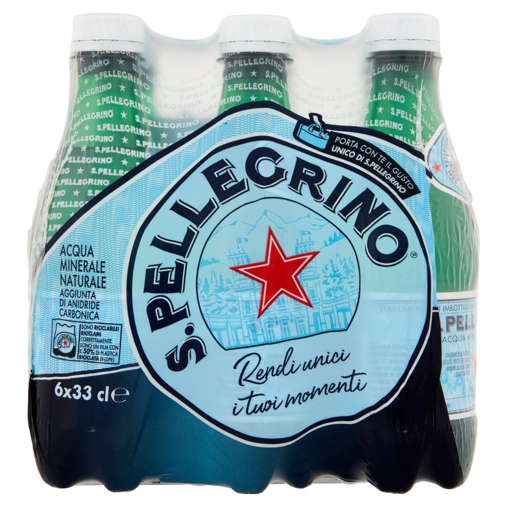 San Pellegrino Acqua Minerale Naturale Frizzante 33cl x 6