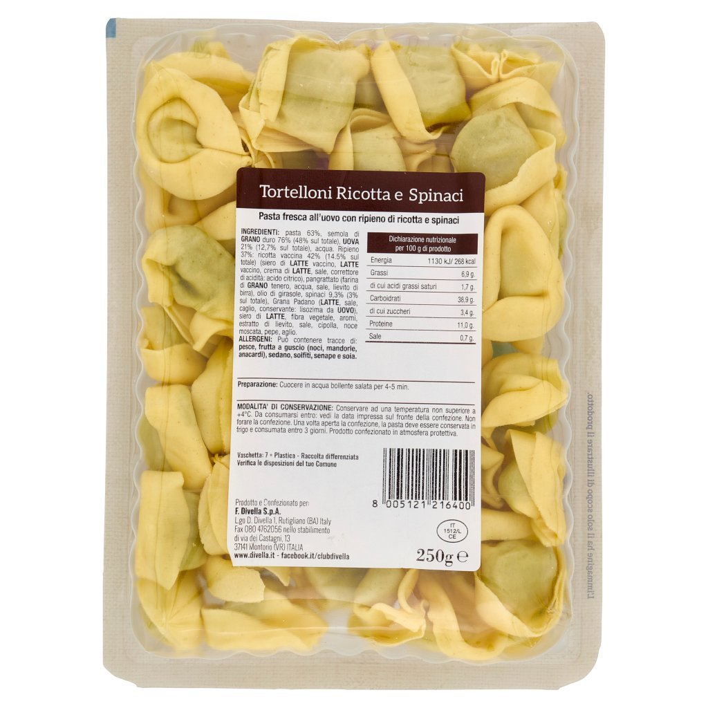 Divella Tortelloni Ricotta e Spinaci