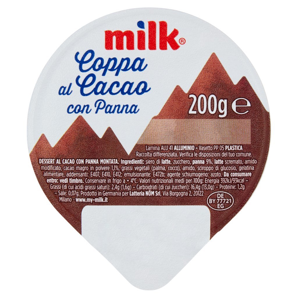 Milk Milk Coppa al Cacao con Panna