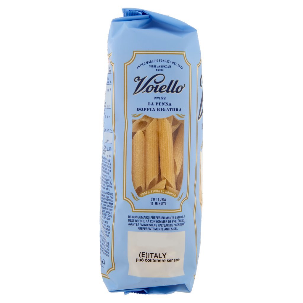 Voiello Pasta la Penna Doppia Rigatura N°152 Grani 100% Italiani Trafilata Bronzo