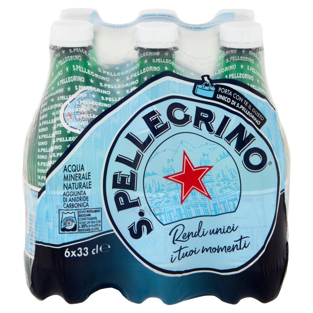 San Pellegrino Acqua Minerale Naturale Frizzante 33cl x 6