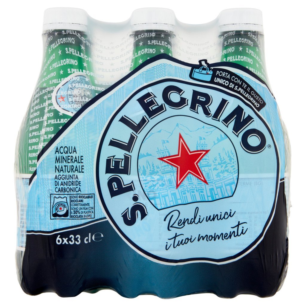 San Pellegrino Acqua Minerale Naturale Frizzante 33cl x 6