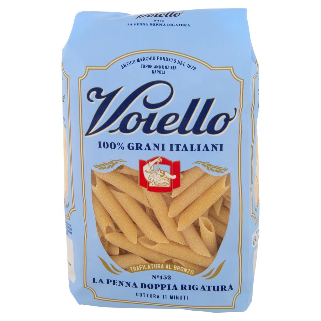 Voiello Pasta la Penna Doppia Rigatura N°152 Grani 100% Italiani Trafilata Bronzo