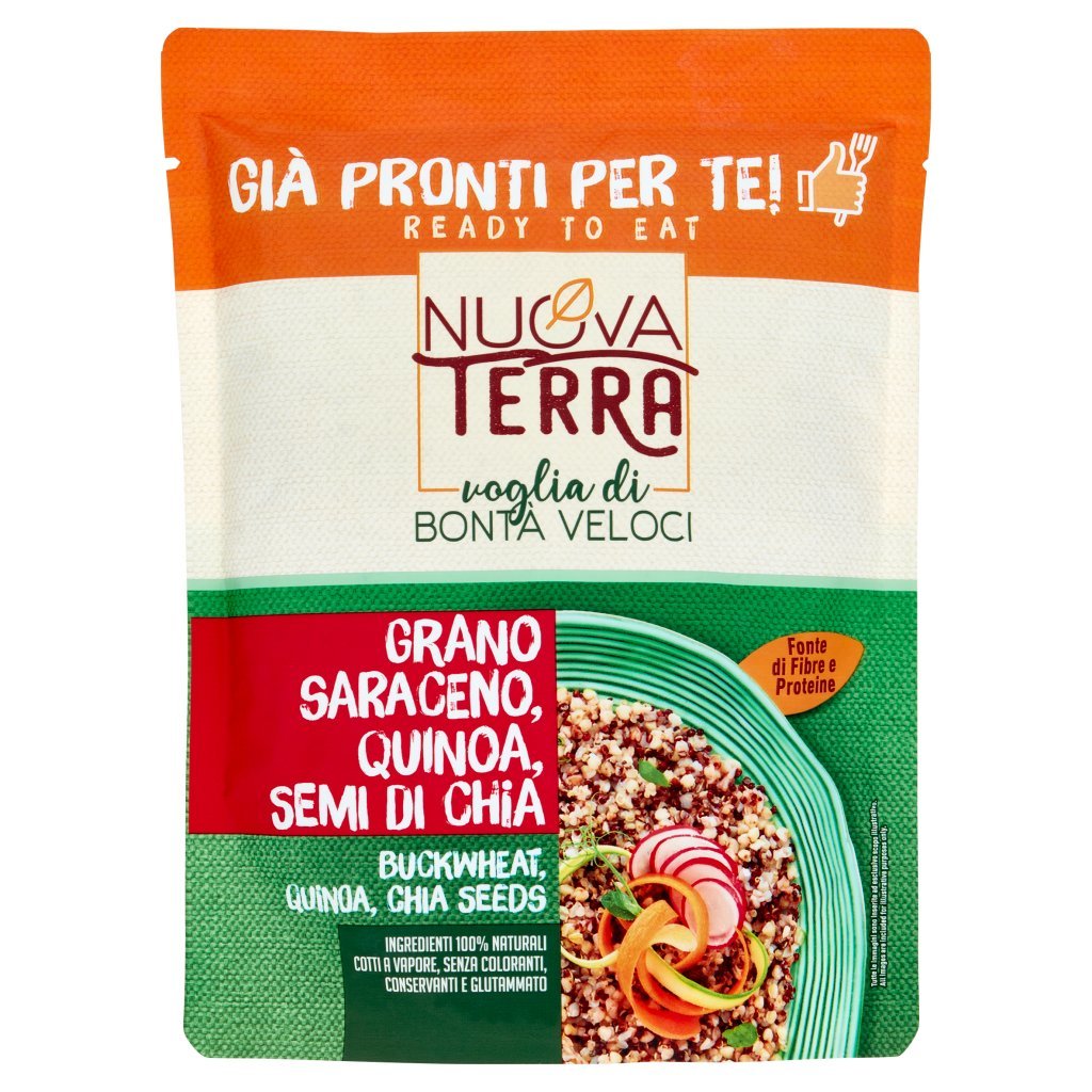 Nuova Terra Già Pronti per Te! Grano Saraceno, Quinoa, Semi di Chia