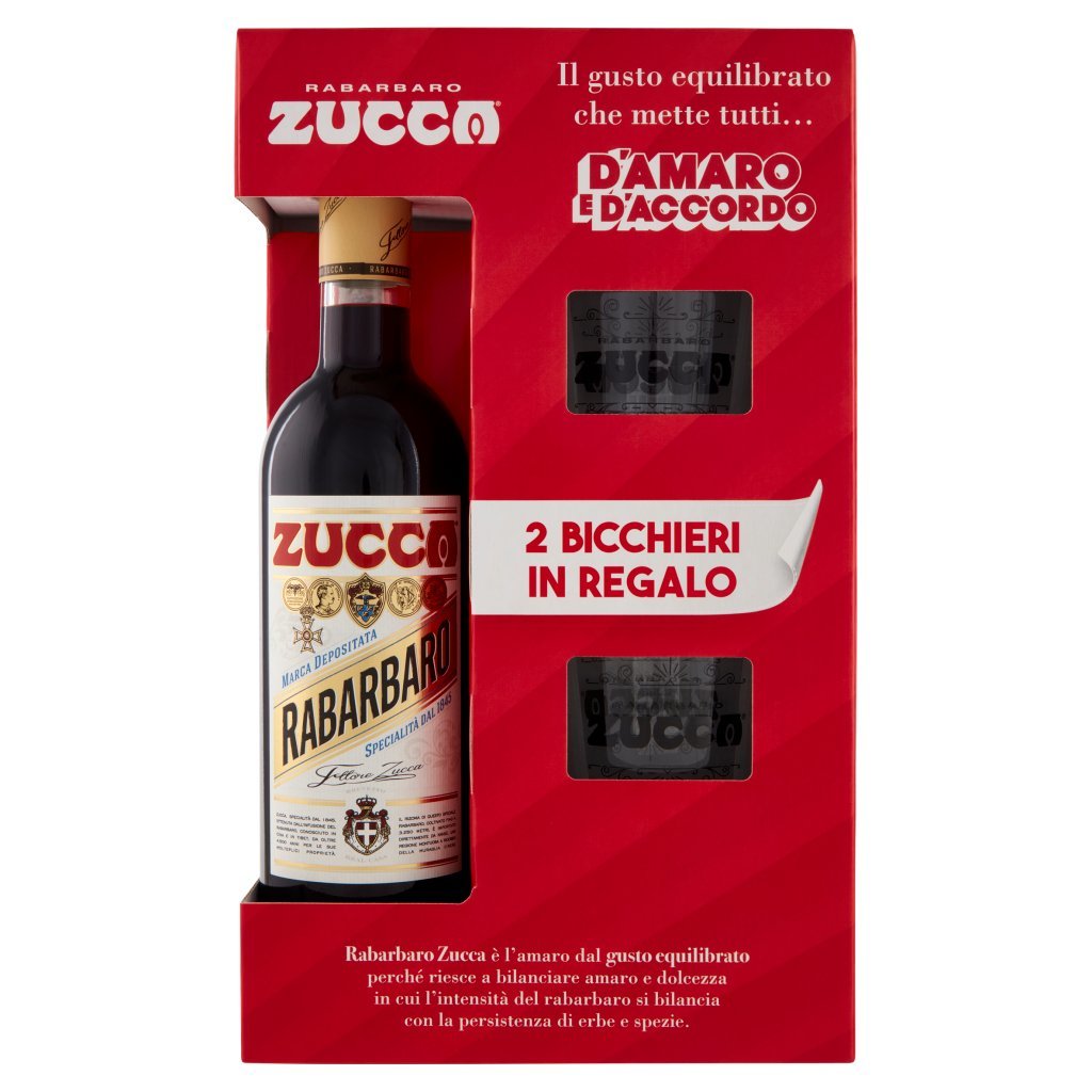 Zucca Rabarbaro  + 2 Bicchieri in Regalo